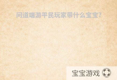 问道端游平民玩家带什么宝宝?