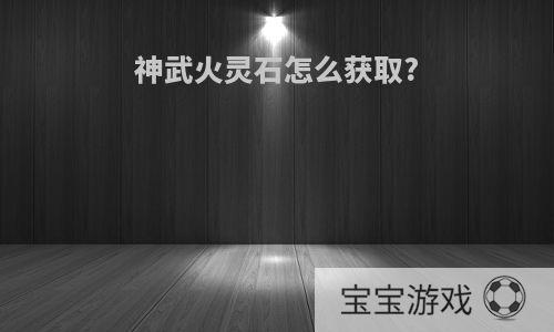 神武火灵石怎么获取?