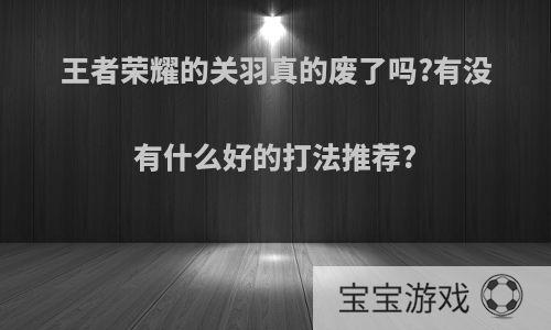 王者荣耀的关羽真的废了吗?有没有什么好的打法推荐?