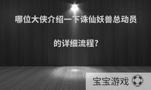 哪位大侠介绍一下诛仙妖兽总动员的详细流程?