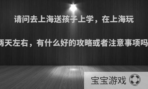 请问去上海送孩子上学，在上海玩两天左右，有什么好的攻略或者注意事项吗?