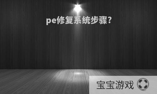 pe修复系统步骤?