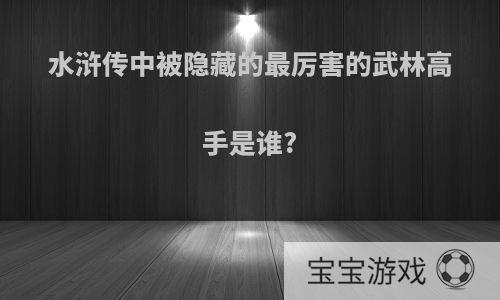 水浒传中被隐藏的最厉害的武林高手是谁?