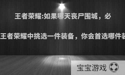 王者荣耀:如果哪天丧尸围城，必须从王者荣耀中挑选一件装备，你会首选哪件装备?