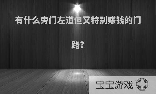 有什么旁门左道但又特别赚钱的门路?