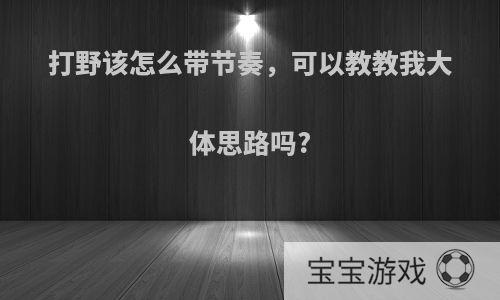 打野该怎么带节奏，可以教教我大体思路吗?