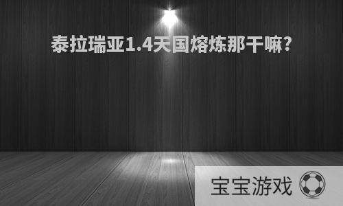 泰拉瑞亚1.4天国熔炼那干嘛?