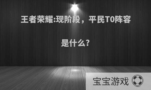 王者荣耀:现阶段，平民T0阵容是什么?