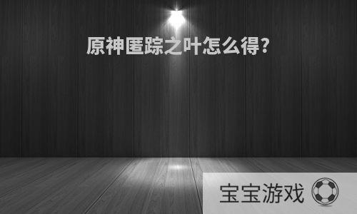 原神匿踪之叶怎么得?