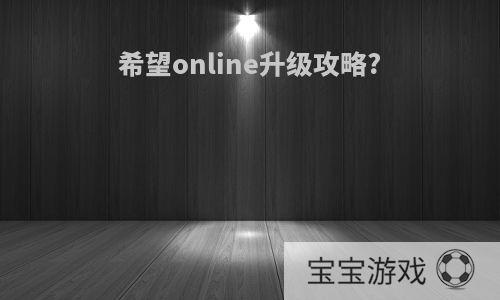 希望online升级攻略?