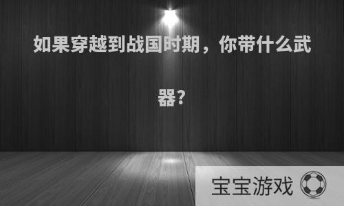 如果穿越到战国时期，你带什么武器?