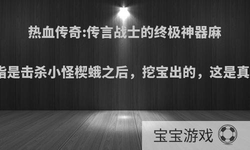 热血传奇:传言战士的终极神器麻痹戒指是击杀小怪楔蛾之后，挖宝出的，这是真的吗?