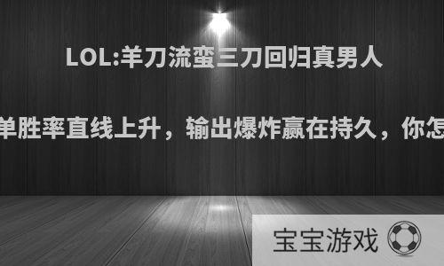 LOL:羊刀流蛮三刀回归真男人，上单胜率直线上升，输出爆炸赢在持久，你怎么看?
