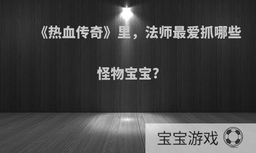 《热血传奇》里，法师最爱抓哪些怪物宝宝?