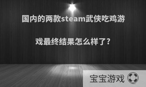 国内的两款steam武侠吃鸡游戏最终结果怎么样了?