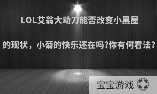 LOL艾翁大动刀能否改变小黑屋的现状，小菊的快乐还在吗?你有何看法?