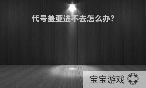 代号盖亚进不去怎么办?