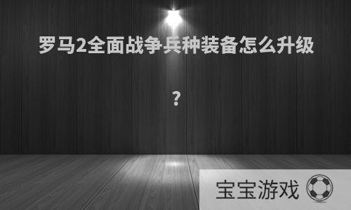 罗马2全面战争兵种装备怎么升级?