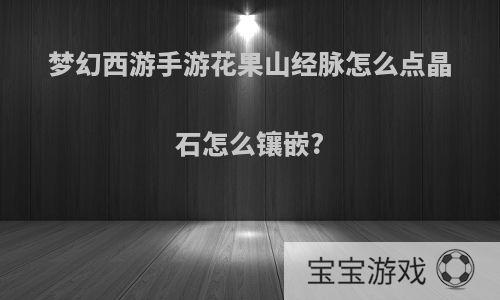 梦幻西游手游花果山经脉怎么点晶石怎么镶嵌?