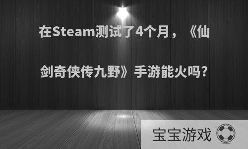 在Steam测试了4个月，《仙剑奇侠传九野》手游能火吗?