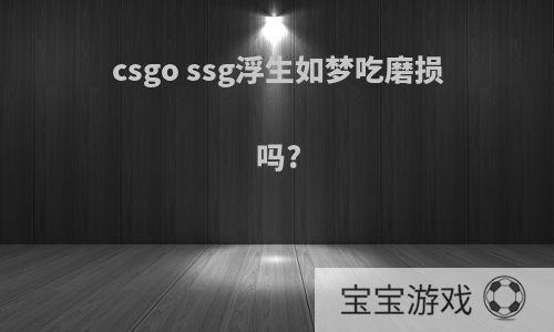 csgo ssg浮生如梦吃磨损吗?