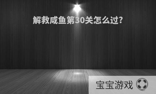 解救咸鱼第30关怎么过?