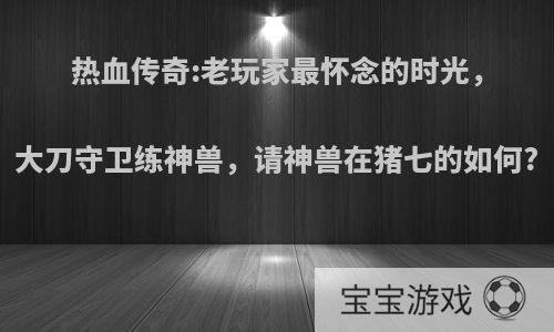 热血传奇:老玩家最怀念的时光，大刀守卫练神兽，请神兽在猪七的如何?