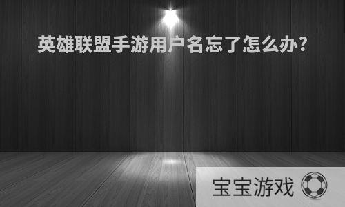 英雄联盟手游用户名忘了怎么办?