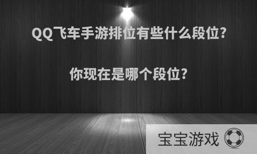 QQ飞车手游排位有些什么段位?你现在是哪个段位?