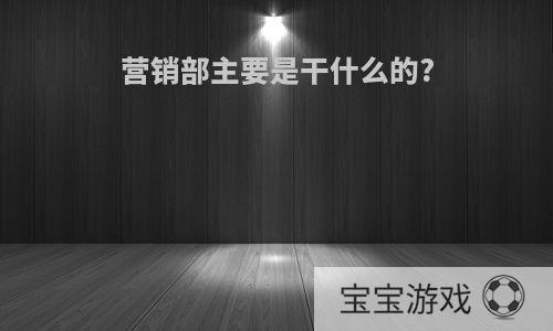 营销部主要是干什么的?