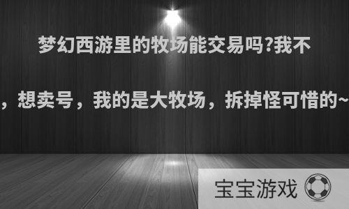梦幻西游里的牧场能交易吗?我不想玩了，想卖号，我的是大牧场，拆掉怪可惜的~~像卖?