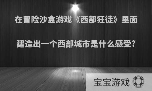 在冒险沙盒游戏《西部狂徒》里面建造出一个西部城市是什么感受?