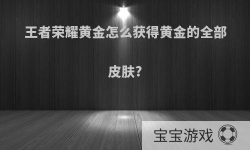 王者荣耀黄金怎么获得黄金的全部皮肤?