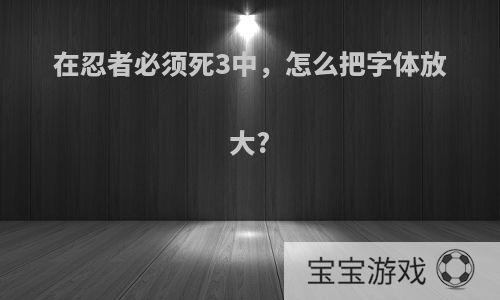 在忍者必须死3中，怎么把字体放大?